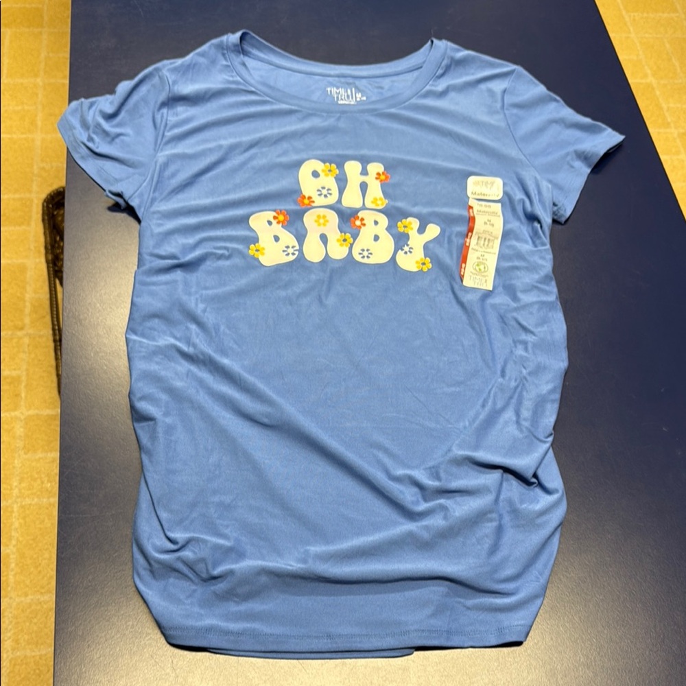 Blue Maternity T-Shirt with Fun Print